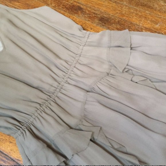 Madewell Silk Chiffon V-Neck Ruffle Tiered Dress - Picture 3 of 7